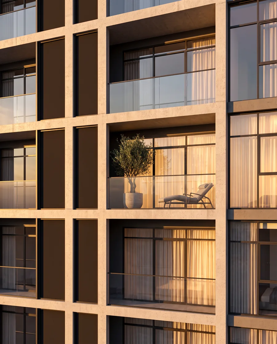 Balcones con barandal de cristal